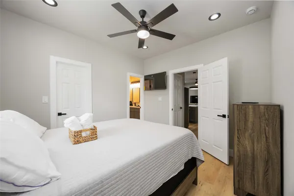 a bathroom with a double vanity sink and mirror