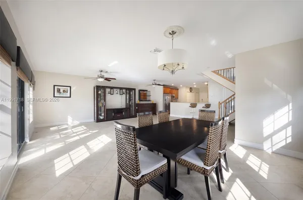 a view of a livingroom and dining room