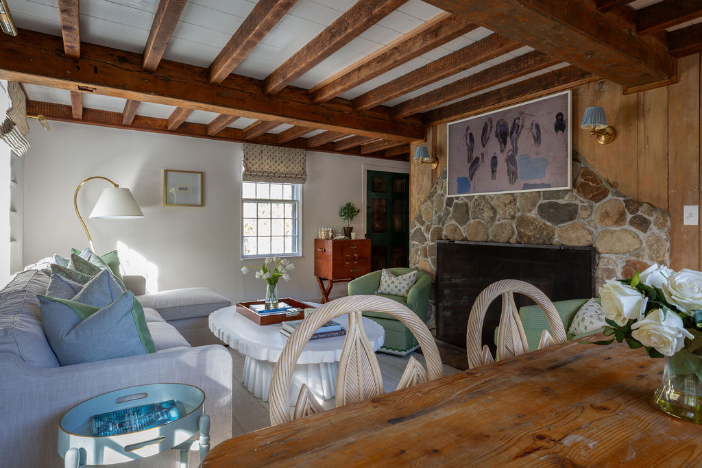 24 Milk Street Nantucket, MA 02554 - Photo 7 of 39 a living room with furniture and a fireplace