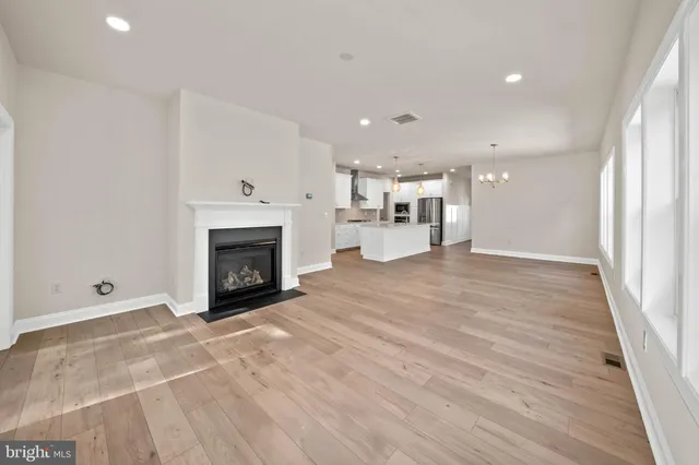 a view of a livingroom with a fireplace
