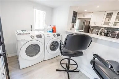 a kitchen with lots of counter top space
