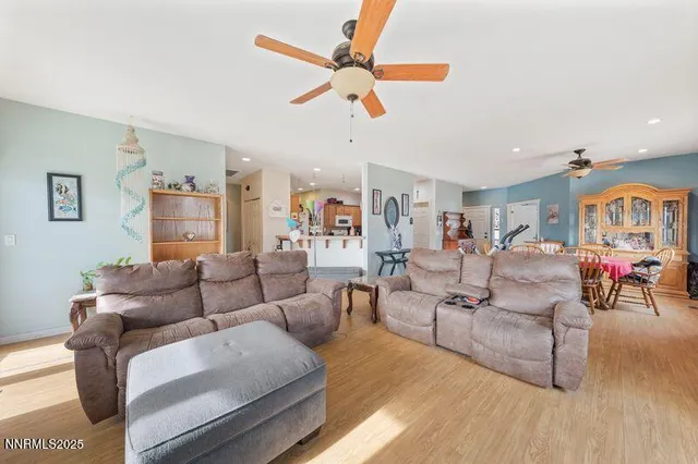 a living room with furniture