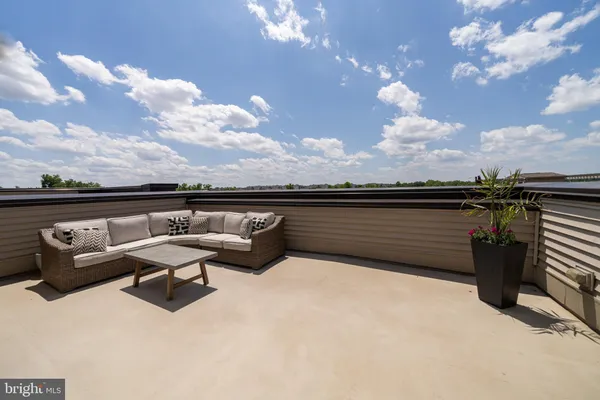 a terrace view with sitting space