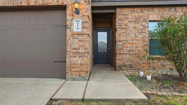 a brick building with a outdoor space