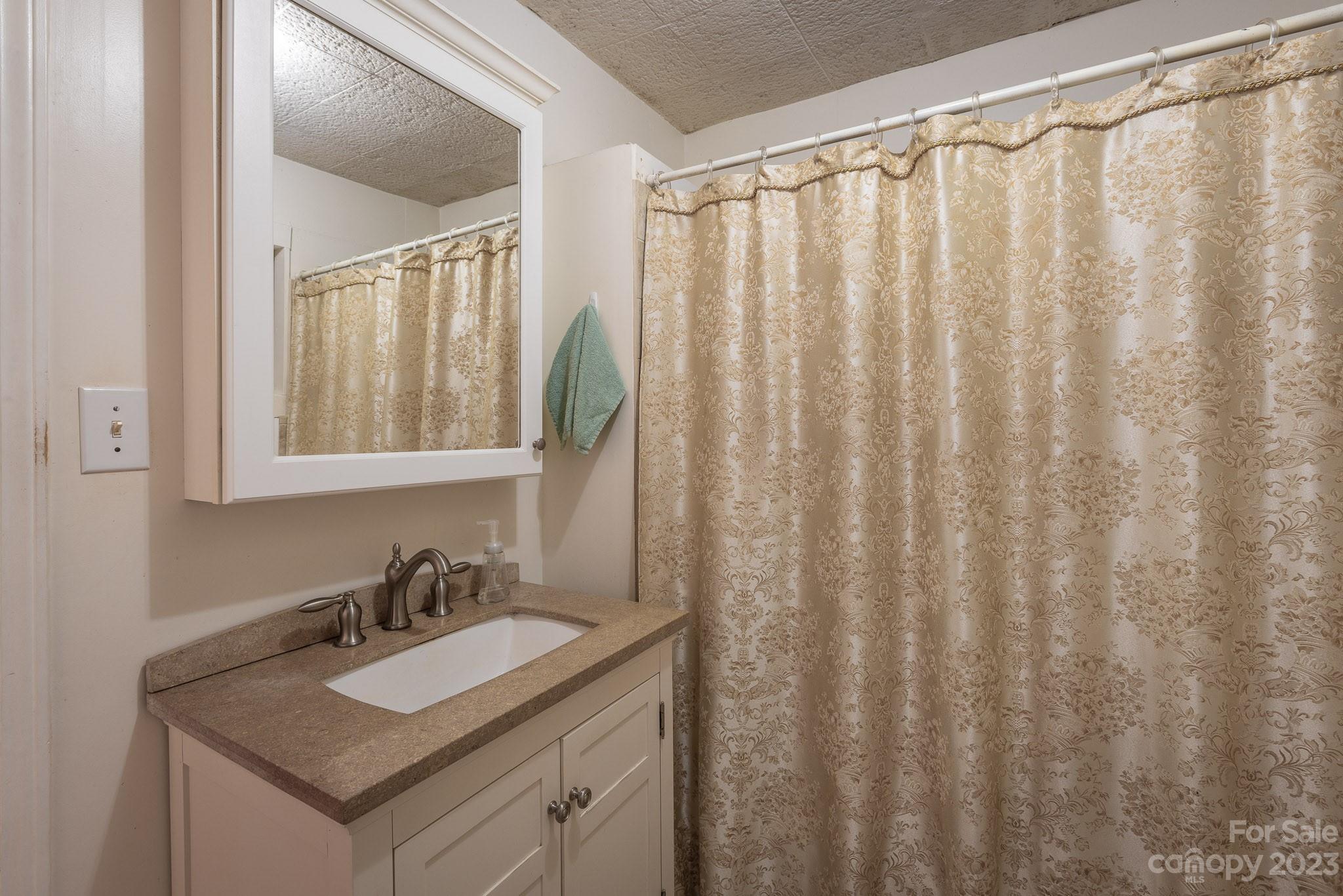777 Glenn Bridge Road Arden, NC 28704 - Photo 18 of 22 a bathroom with a granite countertop sink and a mirror