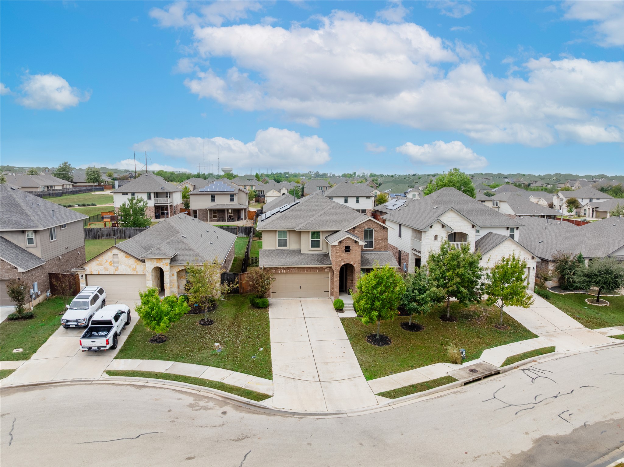 116 Cypress Bend Court Georgetown, TX 78626 - Photo 34 of 35 an aerial view of residential houses with city view