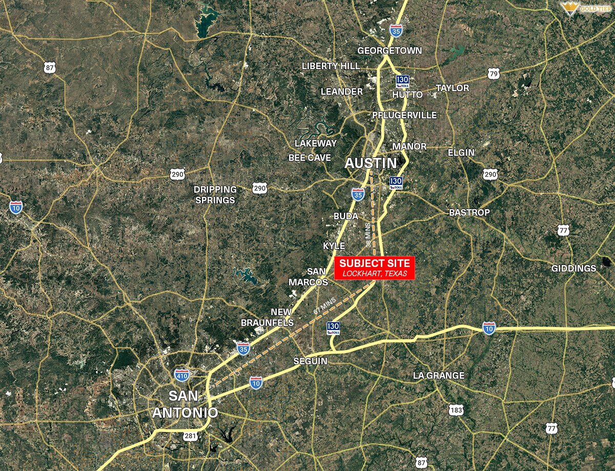 1107 Silent Valley Road Lockhart, TX 78644 - Photo 5 of 12 Location Map. Indicating the property's general geographic position within Texas