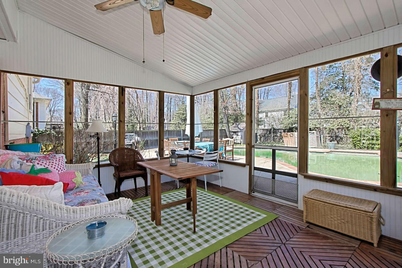 1908 Cool Spring Drive Alexandria, VA 22308 - Photo 7 of 28 Screened in Porch with exotic wood floor
