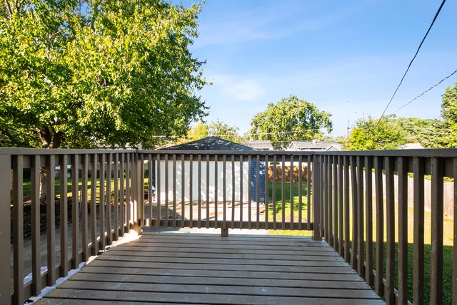 a view of wooden deck