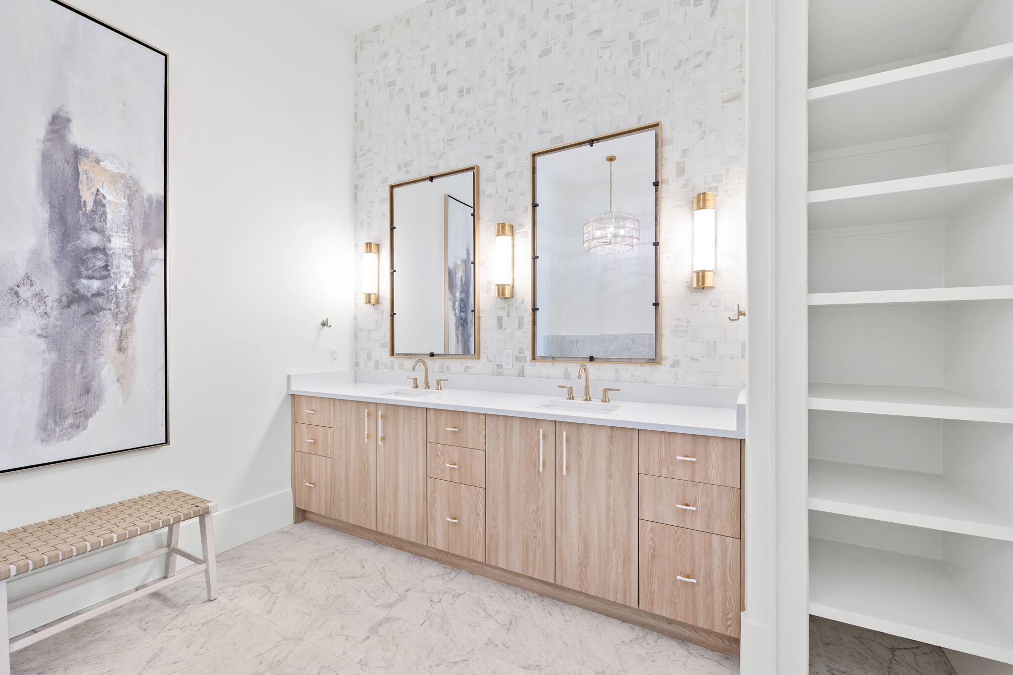 450 Windsong Dr Inlet Beach Inlet Beach, FL 32461 - Photo 47 of 90 a spacious bathroom with a double vanity sink a mirror and a