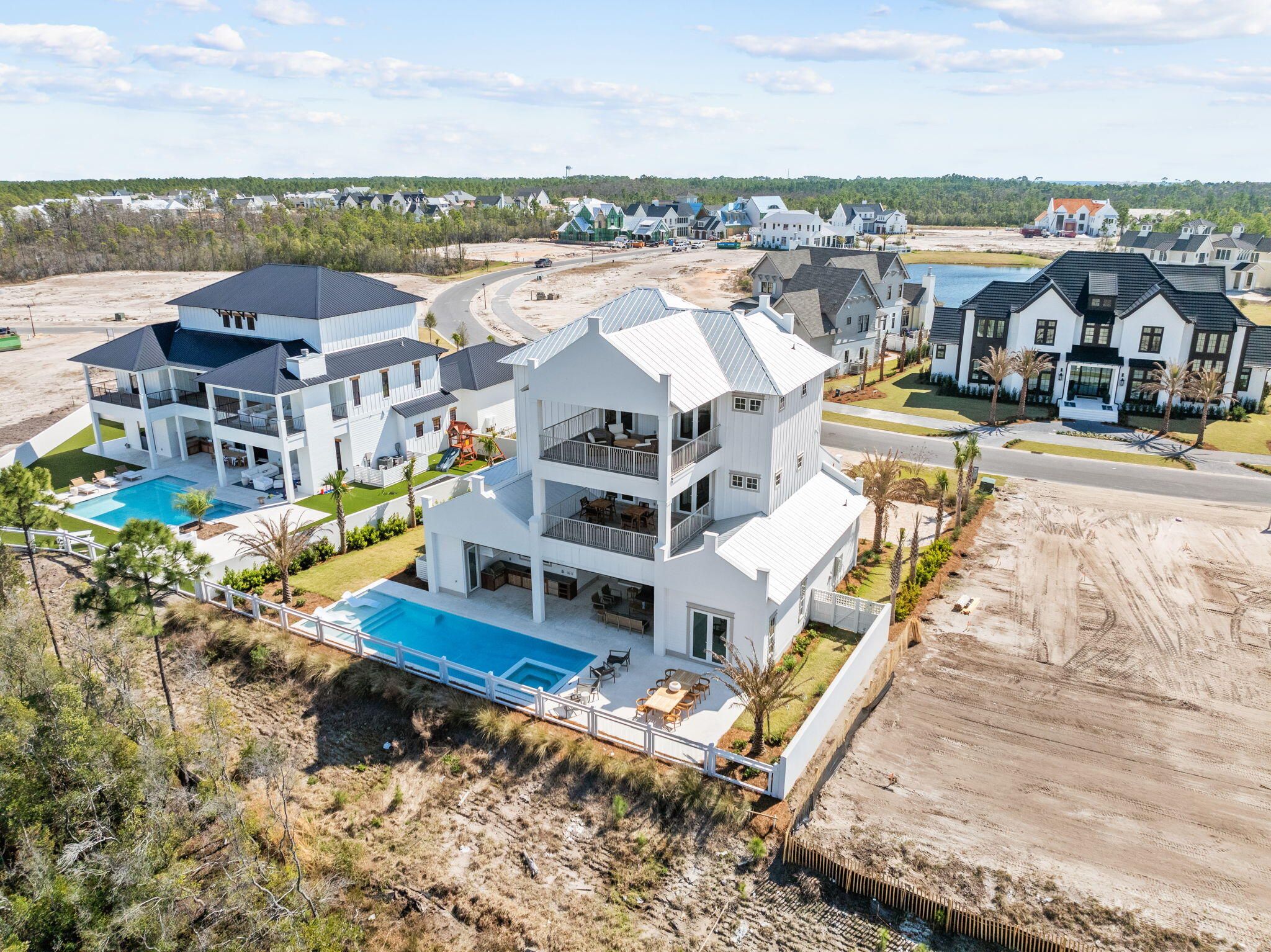 450 Windsong Dr Inlet Beach Inlet Beach, FL 32461 - Photo 75 of 90 an aerial view of a house with a ocean view