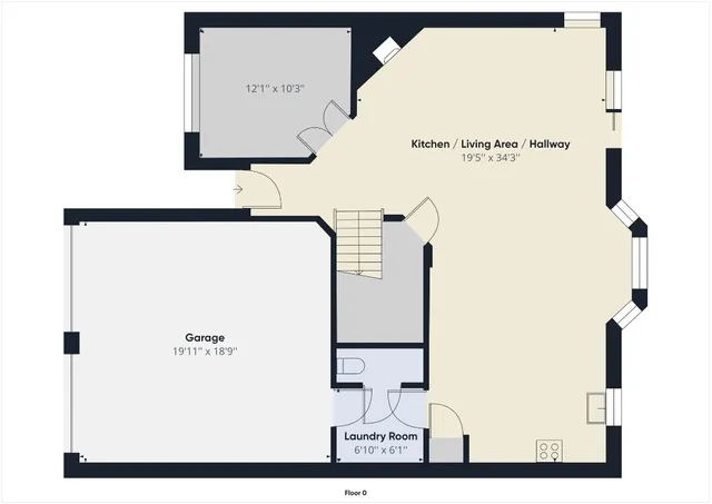 a black and white photo of a room