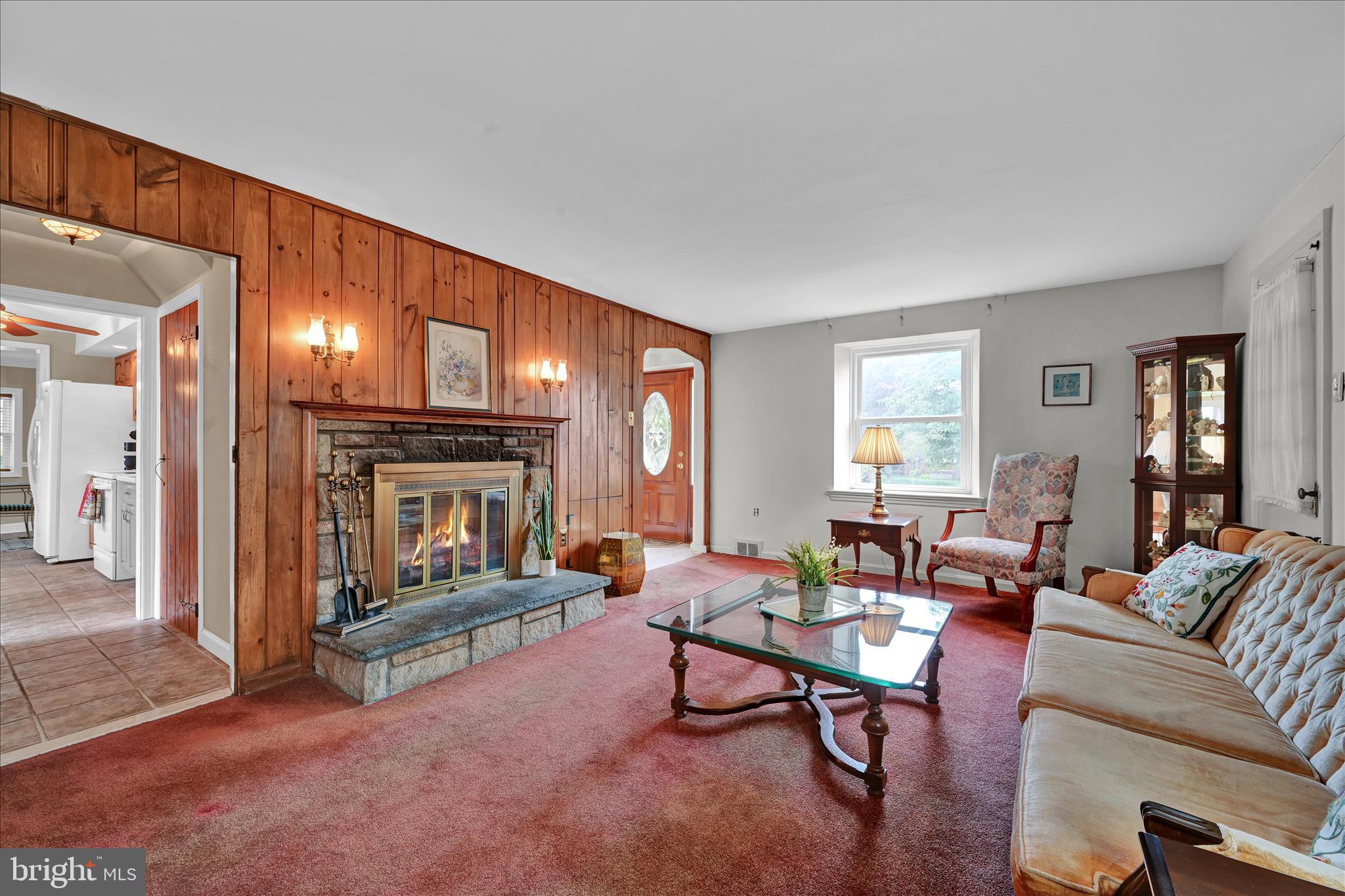 526 Argyle Road Drexel Hill, PA 19026 - Photo 9 of 42 Wood-Burning Fireplace with Stone Hearth