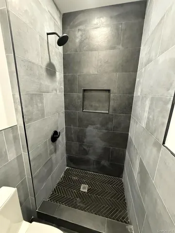 a bathroom with a shower