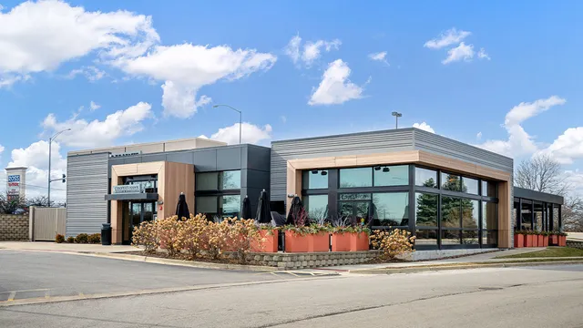 a front view of a building