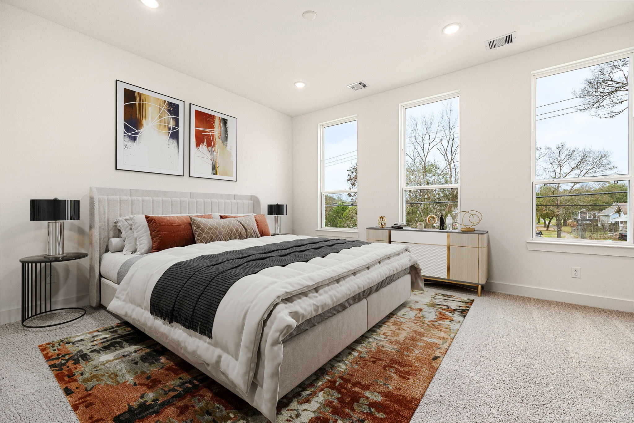 747 Dumble Street Houston, TX 77023 - Photo 7 of 18 a bed room with a bed and a large window