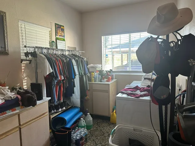 a car parked in a garage