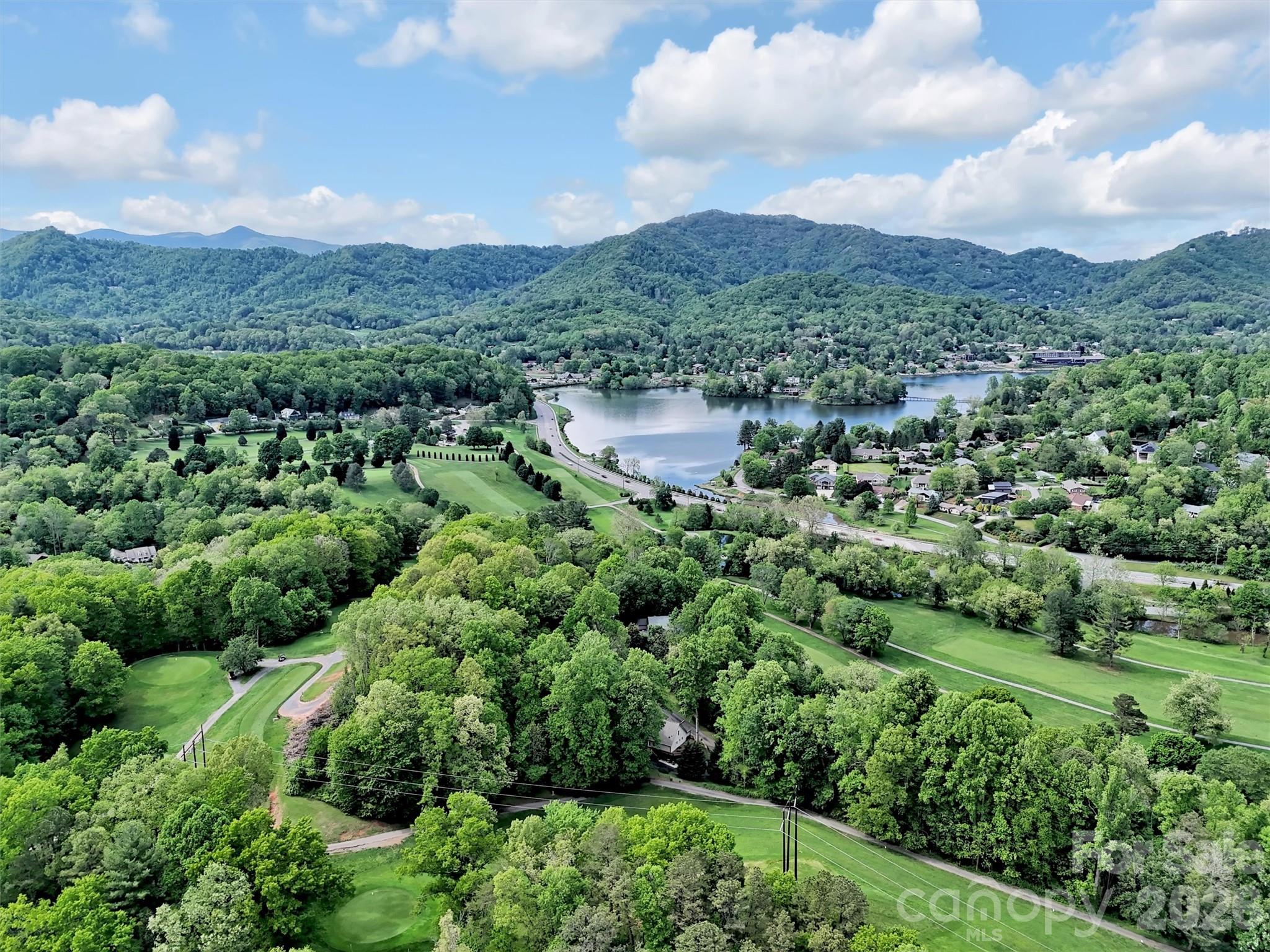 186 Aldersgate Road Waynesville, NC 28786 - Photo 5 of 14 an aerial view of green landscape with trees houses and mountain view