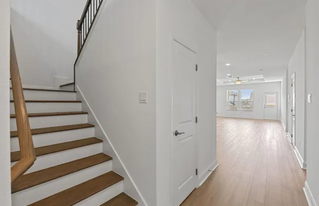 an empty room with closet