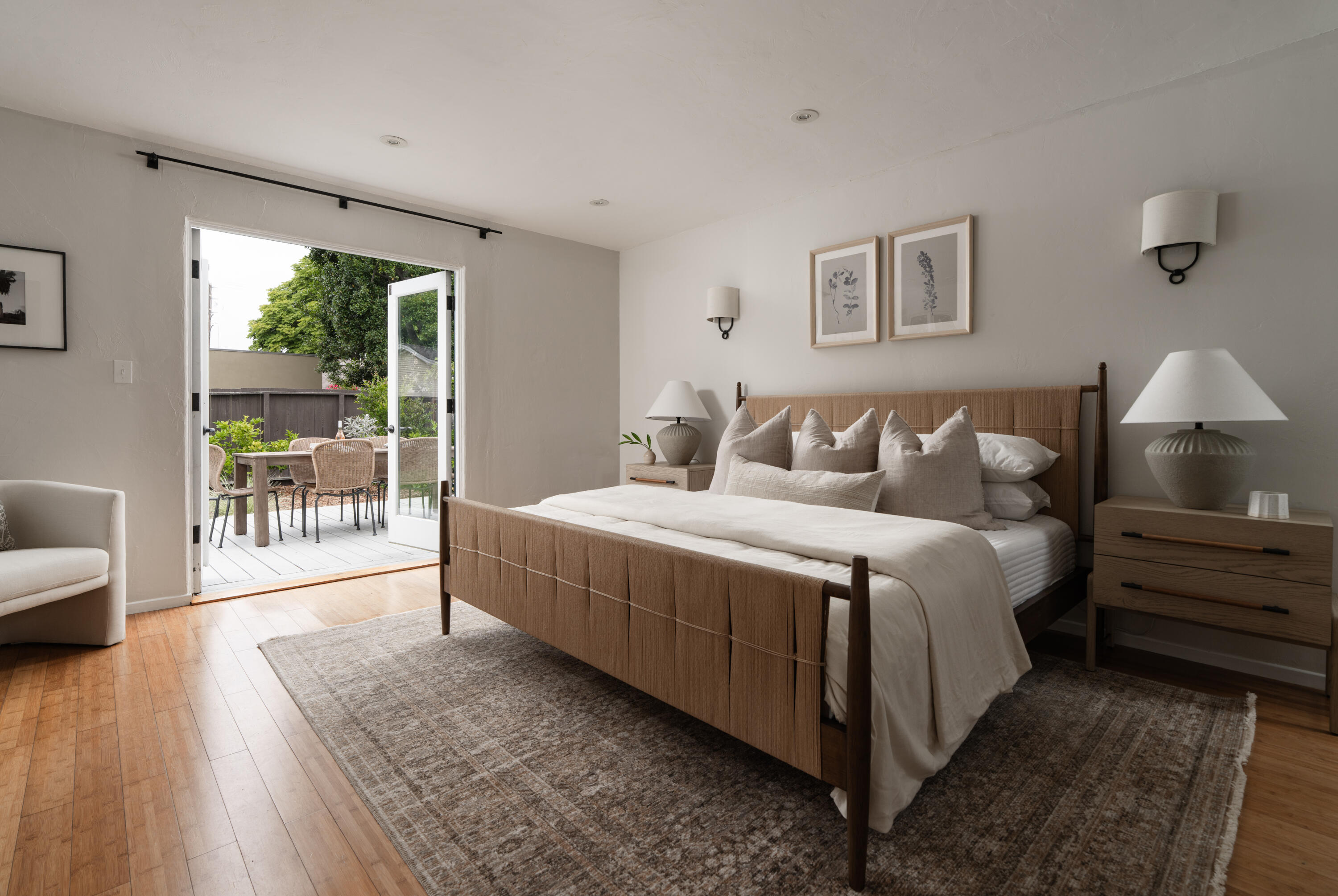 1740 Clearview Road Santa Barbara, CA 93101 - Photo 13 of 21 a bedroom with bed and wooden floor