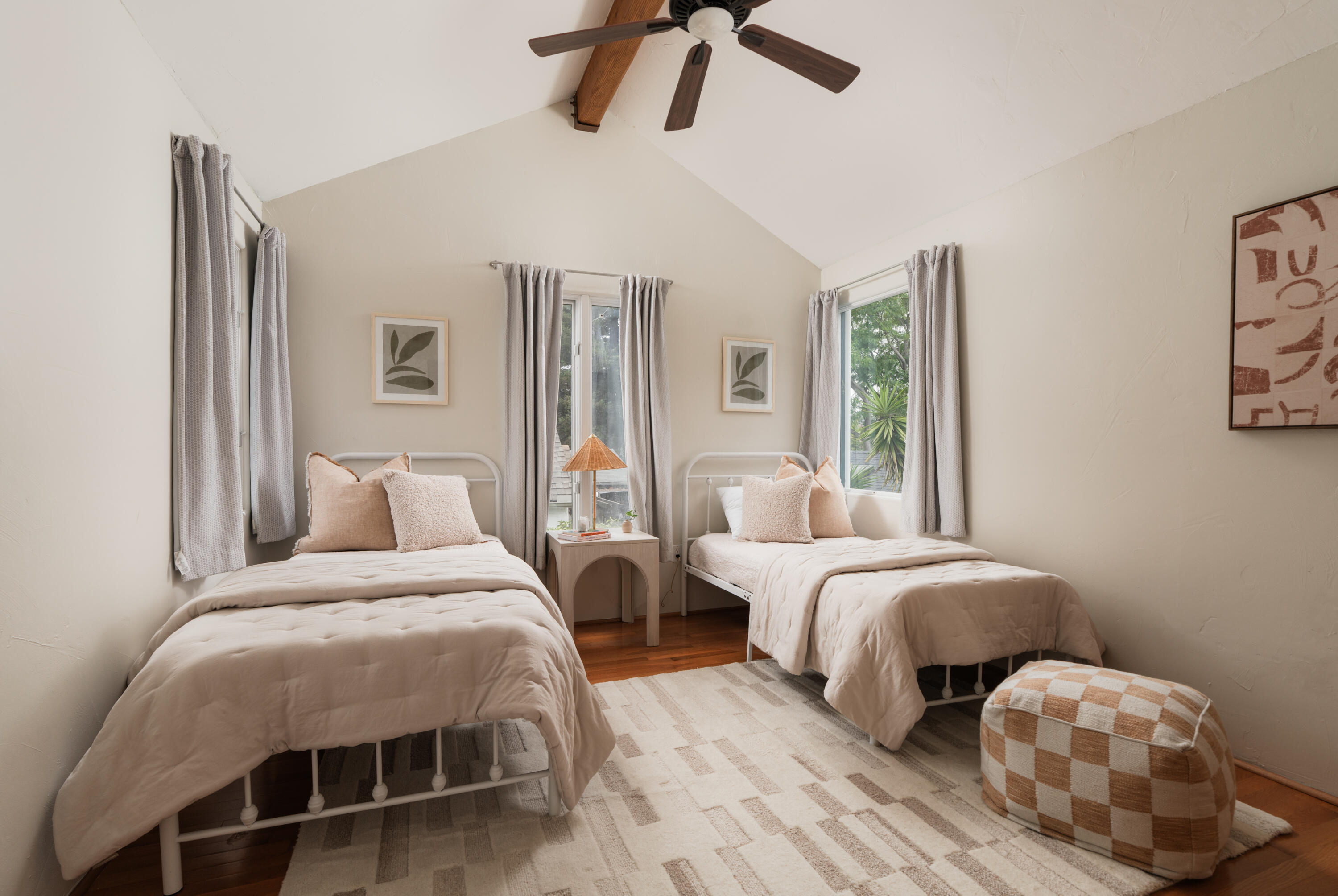 1740 Clearview Road Santa Barbara, CA 93101 - Photo 19 of 21 a bedroom with two beds and painting on the wall