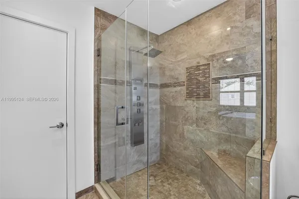 a bathroom with a shower