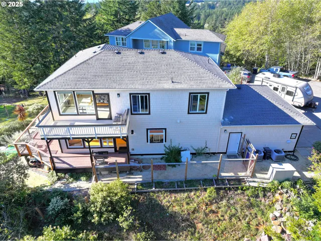 a view of a balcony with chairs
