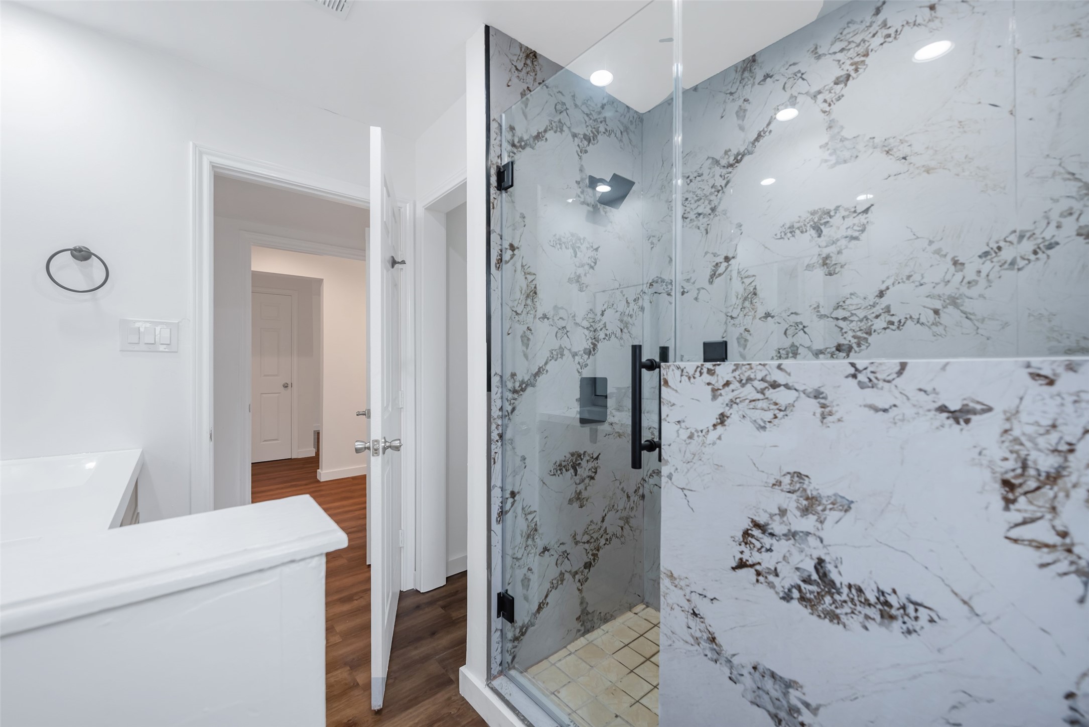 11703 North Perry Avenue Houston, TX 77071 - Photo 22 of 43 a bathroom with a shower and a sink