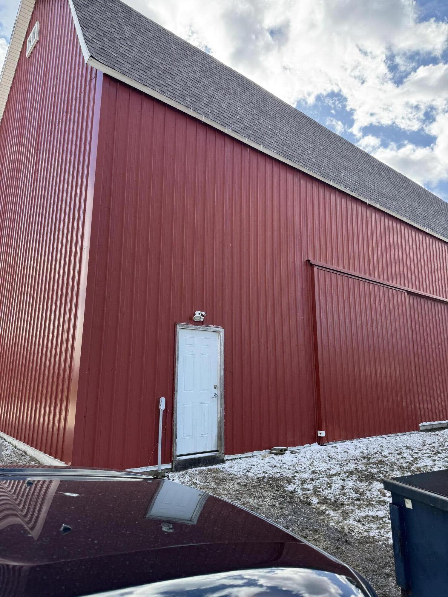 a view of a wooden door