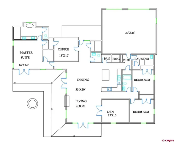 a kitchen with a sink refrigerator and stove