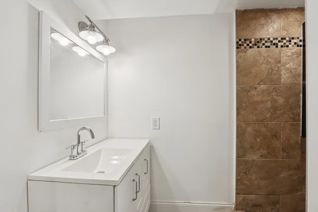 a bathroom with a shower