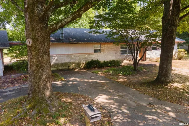 a backyard of a house with lots of green space