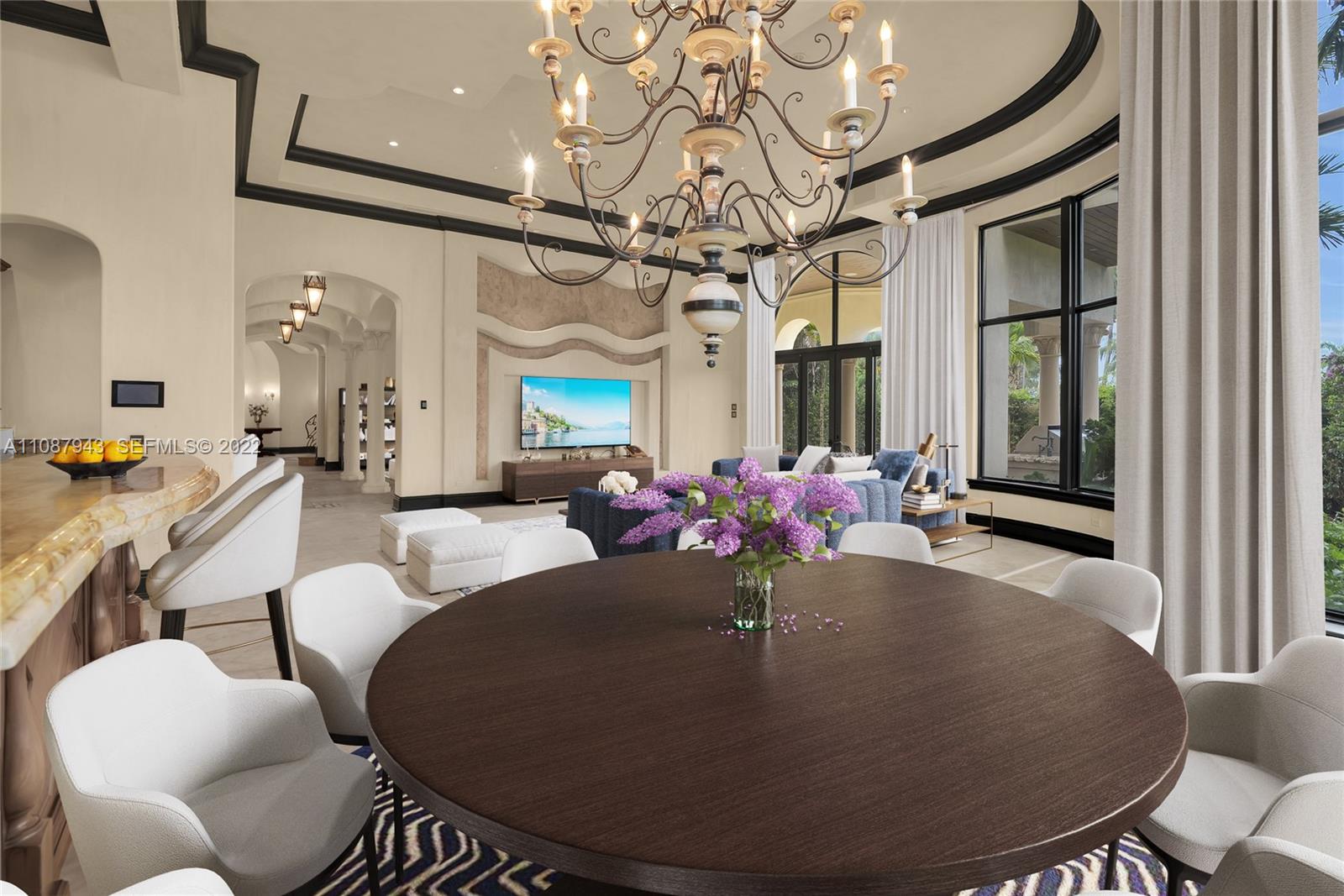 17828 Scarsdale Way Boca Raton, FL 33496 - Photo 39 of 100 a view of a dining room with furniture and a chandelier