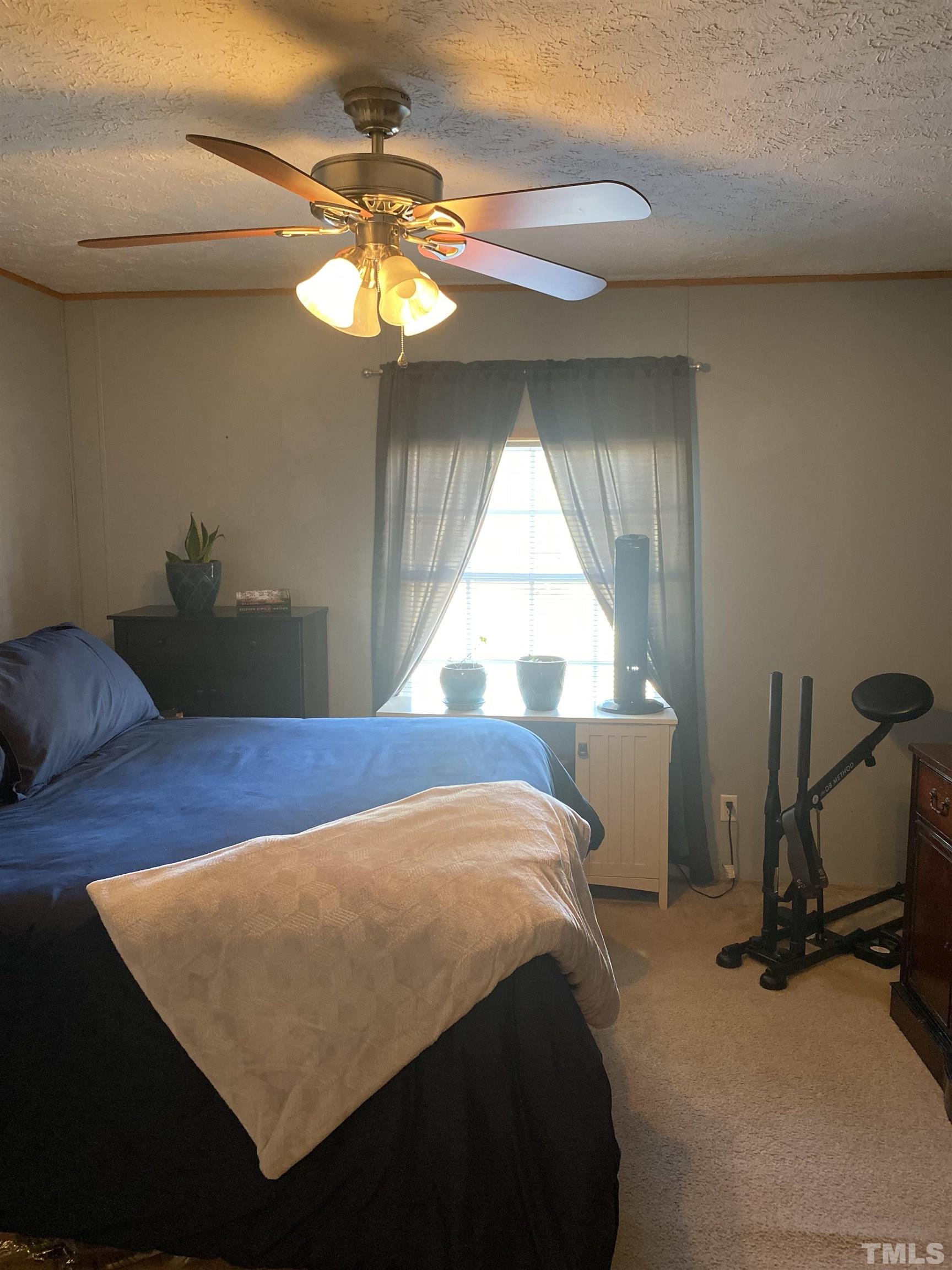 63 Rougemont Road Rougemont, NC 27572 - Photo 11 of 36 a bedroom with a bed and a chandelier