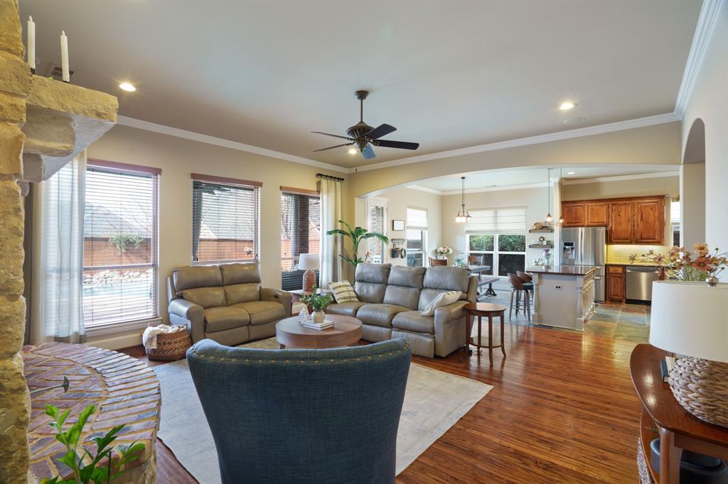 9144 Calvert Road Lantana, TX 76226 - Photo 17 of 40 a living room with furniture and a large window