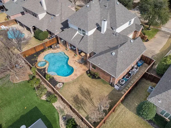 an aerial view of a house