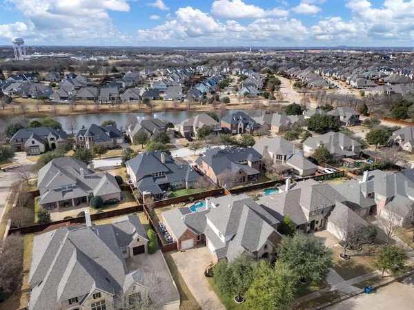 an aerial view of multiple house
