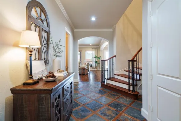 a view of entryway with livingroom and furniture
