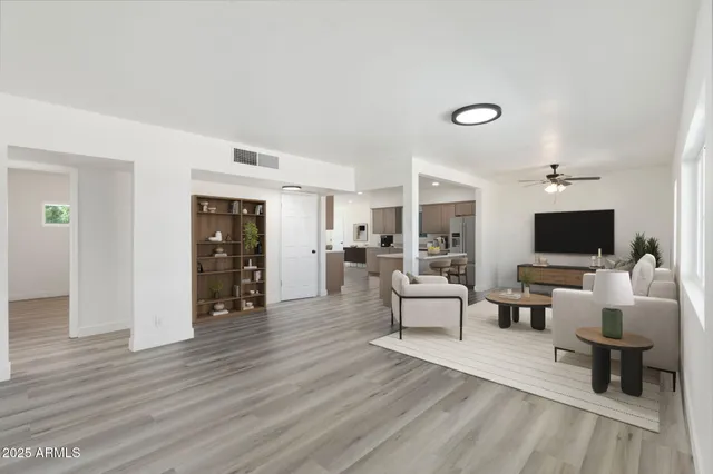 a house view with a garden space