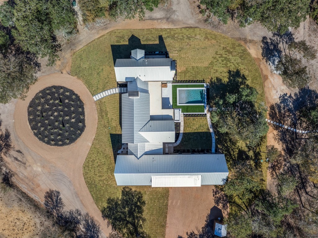 226 Hackemack Road Round Top, TX 78954 - Photo 49 of 50 an aerial view of a house with swimming pool