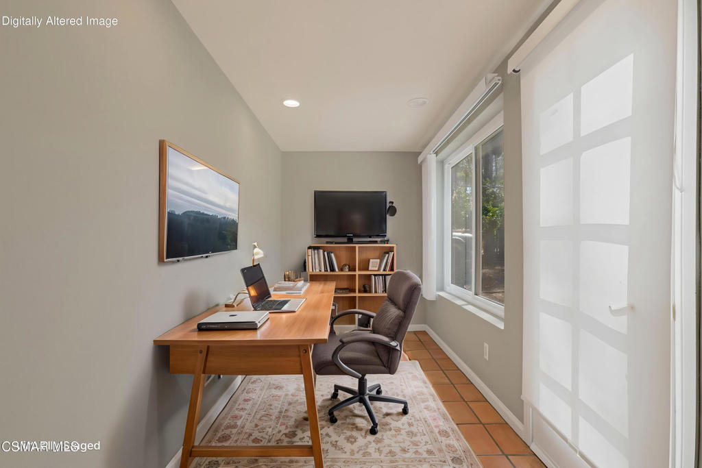 1590 Meander Drive Simi Valley, CA 93065 - Photo 25 of 57 a view of a workspace with furniture and a flat screen tv
