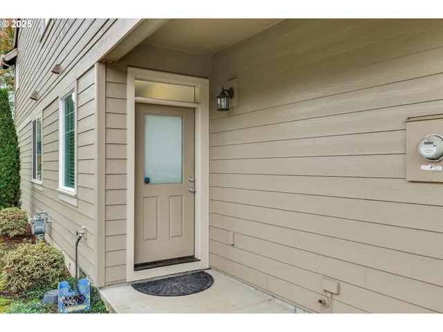 a view of wooden door
