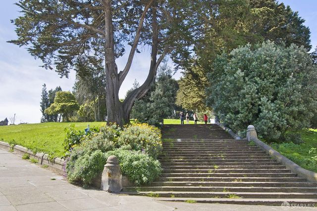 a view of a backyard