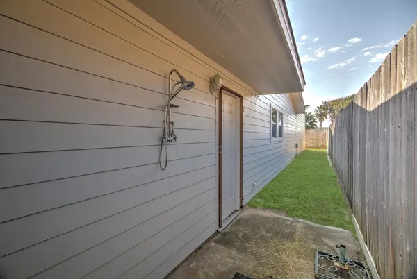 a view of a pathway of a building