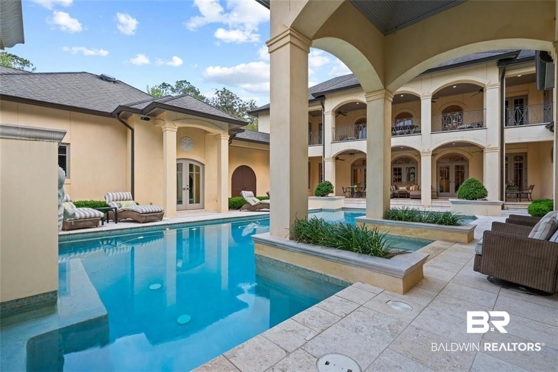 4 Chancery Court Mobile, AL 36608 - Photo 36 of 54 View of pool with a patio and french doors