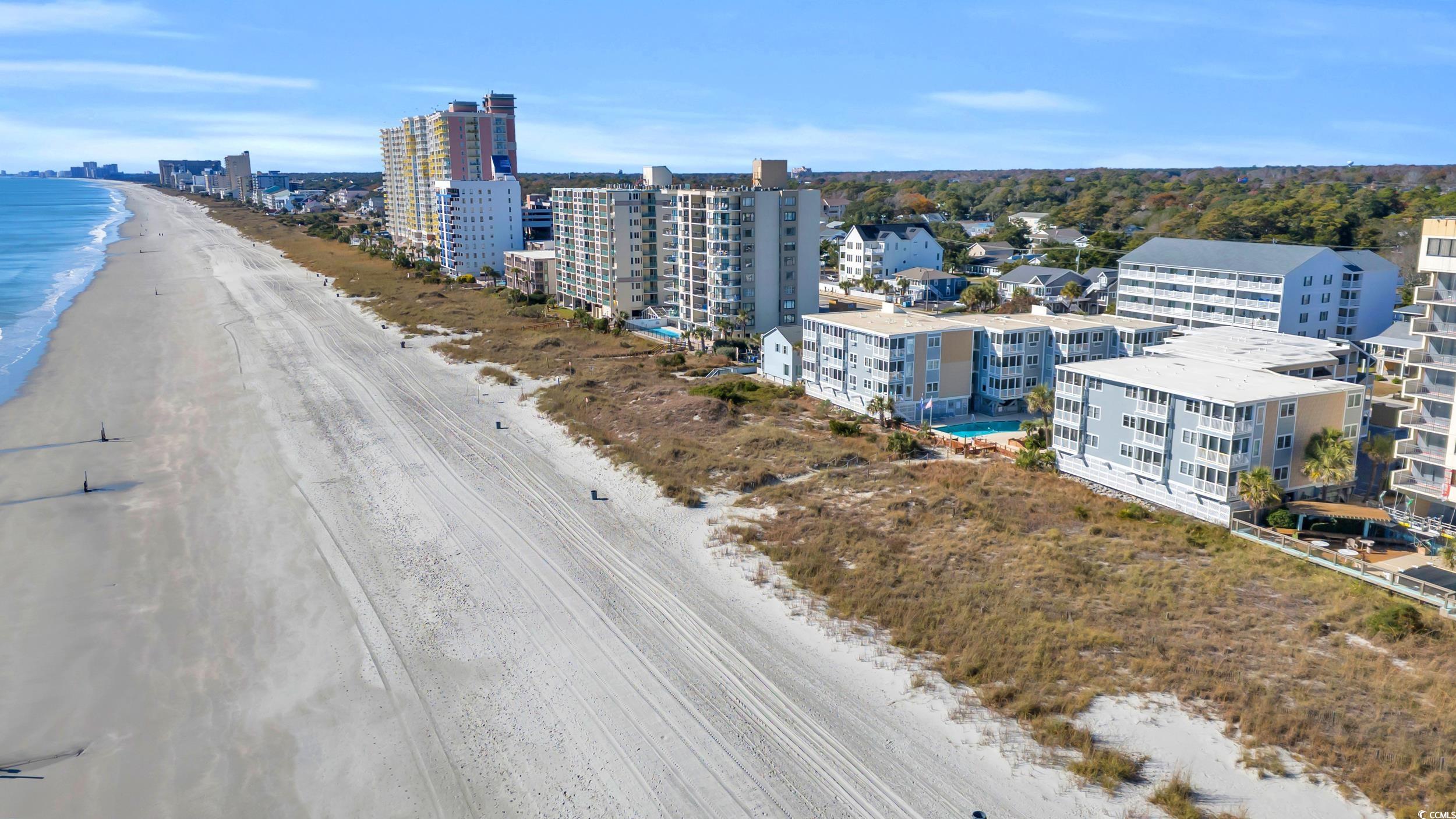 2405 South Ocean Boulevard, Unit 306 North Myrtle Beach, SC 29582 - Photo 31 of 37 Aerial view with a water view and a beach view