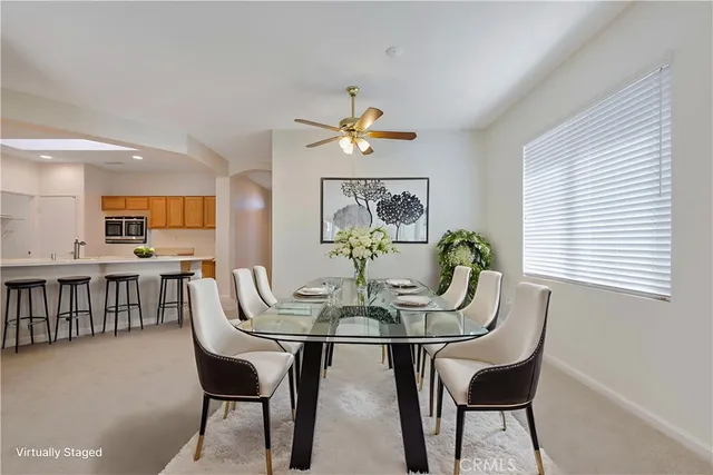 a view of a backyard with plants and palm trees