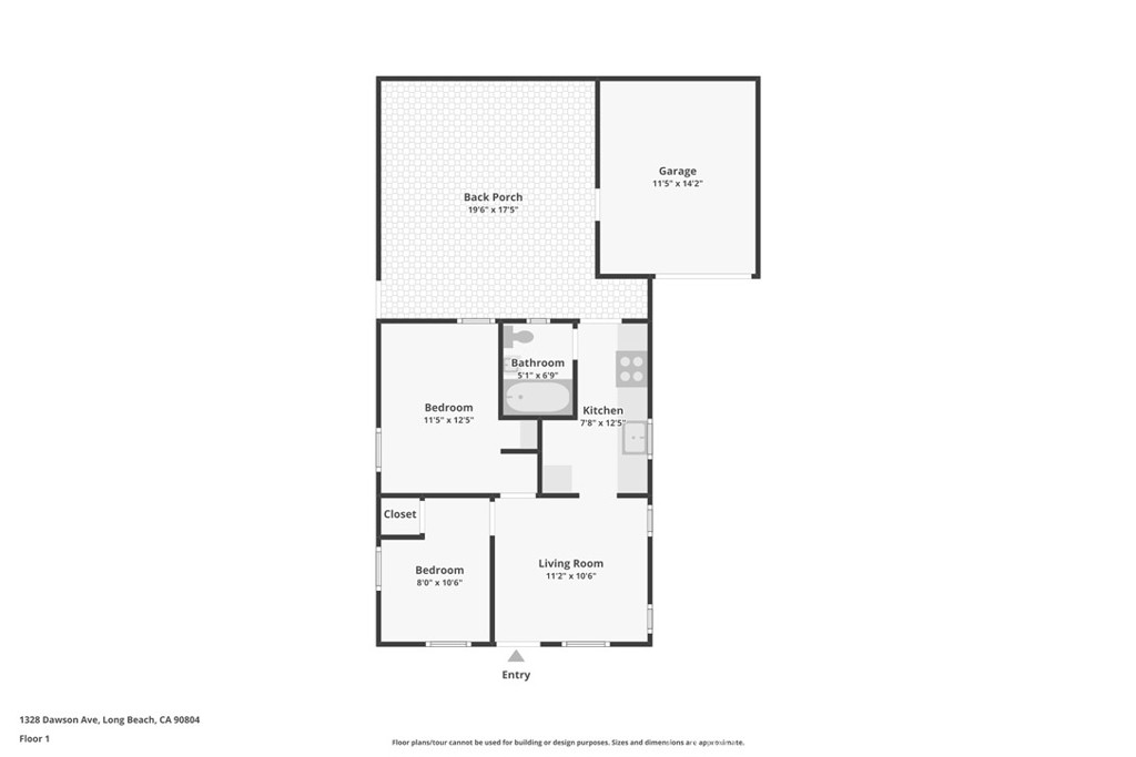 1328 Dawson Avenue Long Beach, CA 90804 - Photo 22 of 22 a picture of a floor plan