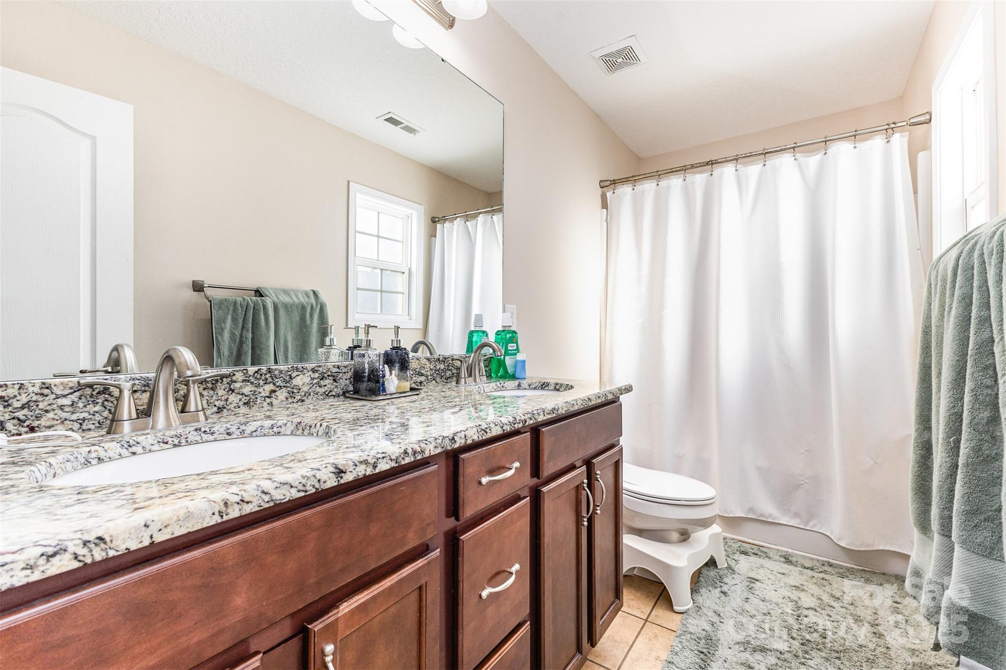 439 Pamela Road York, SC 29745 - Photo 12 of 35 a bathroom with a granite countertop sink and a mirror