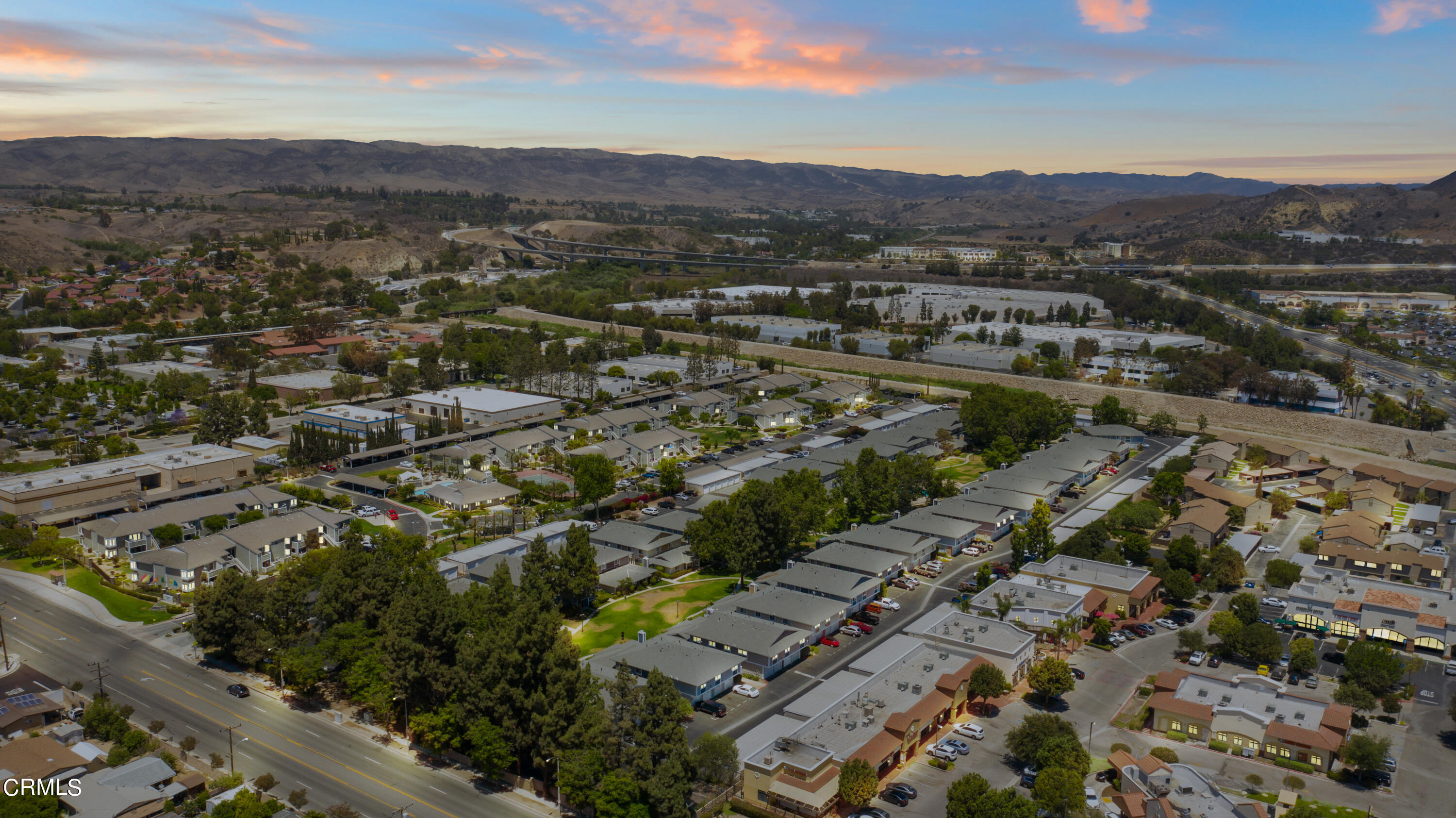 510 Spring Road, Unit 118 Moorpark, CA 93021 - Photo 22 of 24 an aerial view of residential houses with outdoor space and trees